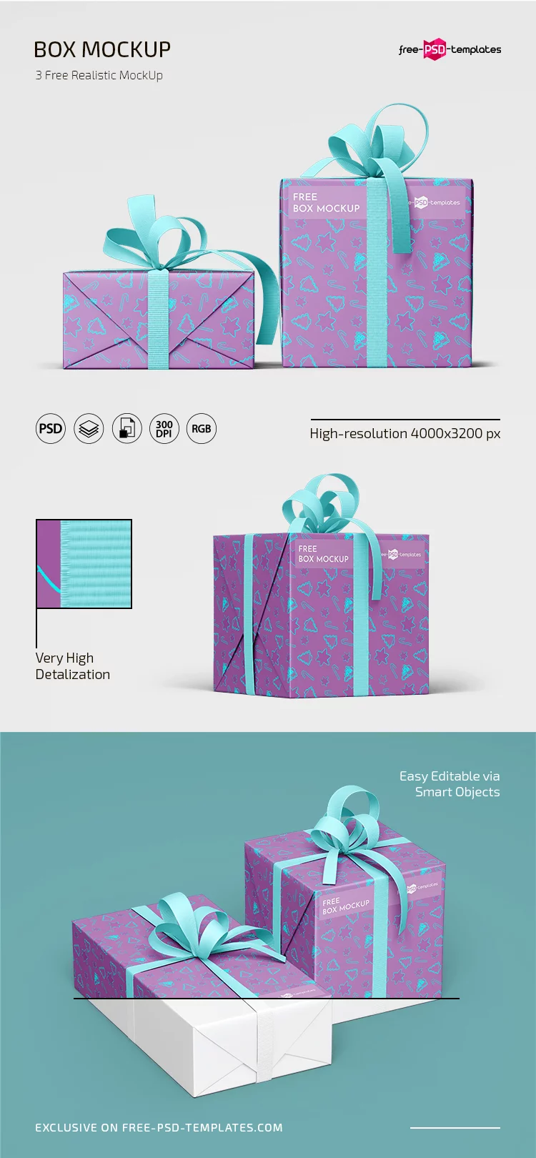 Free Box Mockup Template in PSD