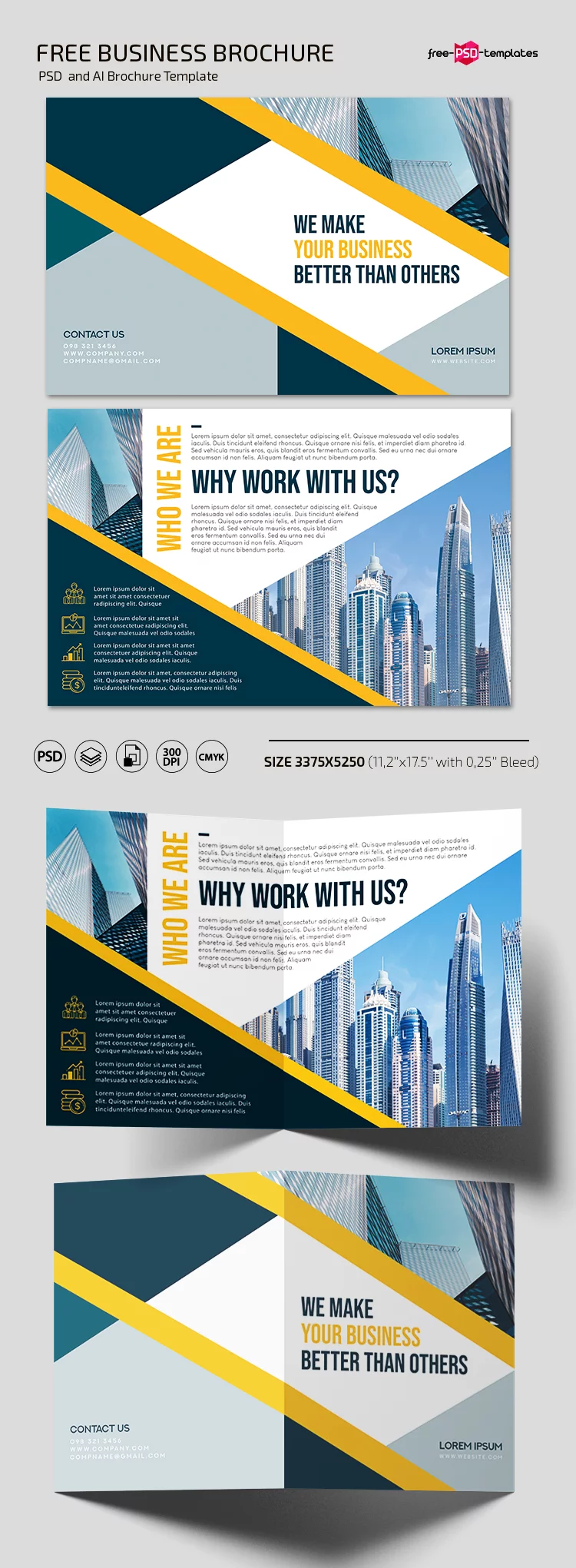 Free Business Brochure Template in PSD + Vector (.ai)