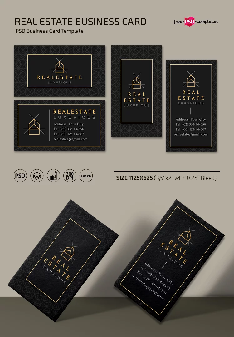 Free Real Estate Business card in PSD