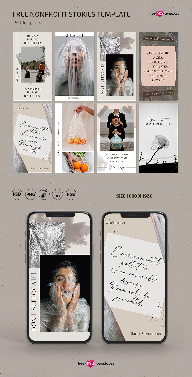 Free Nonprofit Instagram Stories Template in PSD