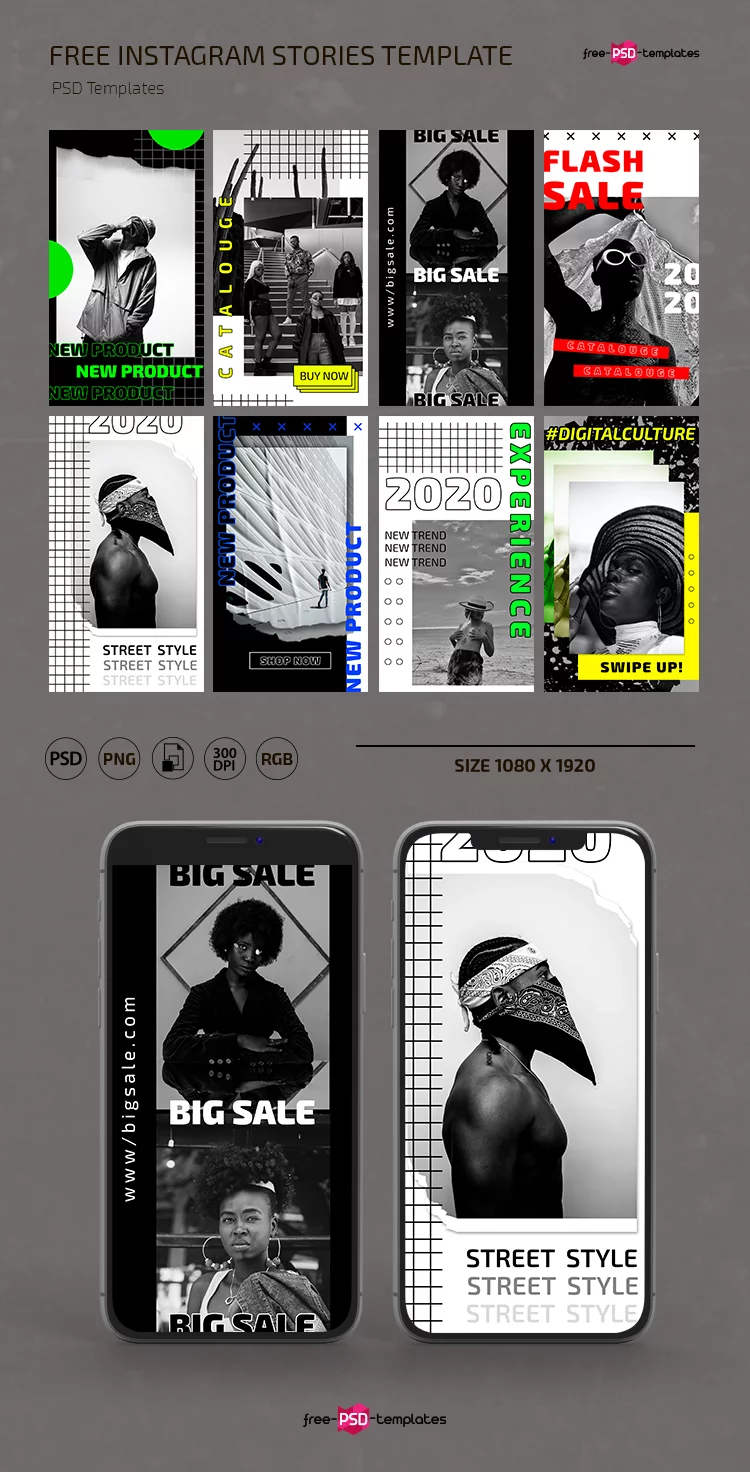 Free Street Fashion Instagram Stories Template in PSD