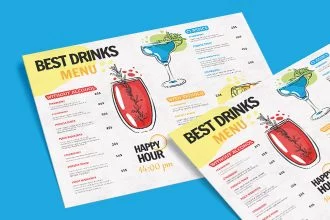 Free Drinks Menu Templates in PSD + Vector (.ai+.eps)