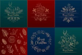 Free Christmas Background Template in PSD + Vector (.ai+.eps)