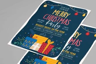 Free Christmas Flyer Template in PSD + Vector (.ai+.eps)