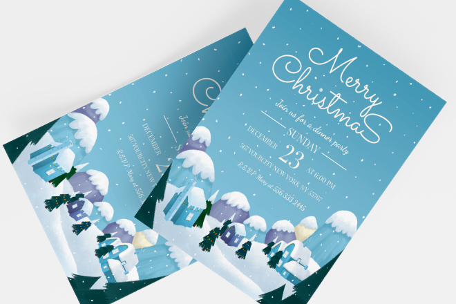 Free Christmas Invitation Templates in PSD + Vector (.ai+.eps) – Free