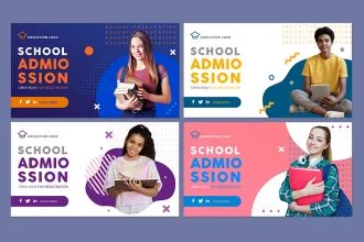 Free Education Banners Set Template in PSD