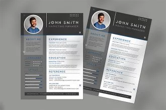 Free Professional Resume Template in PSD + Vector (.ai, .eps)