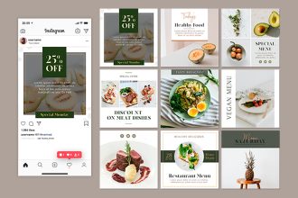 Free Pizza Instagram Posts Set in PSD – Free PSD Templates