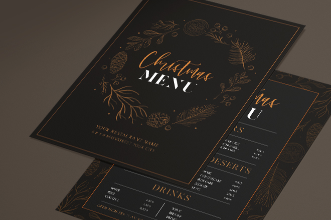 Free Dinner Menu Template for Photoshop (PSD)