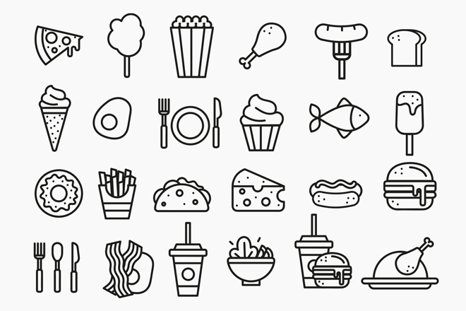 food icons psd