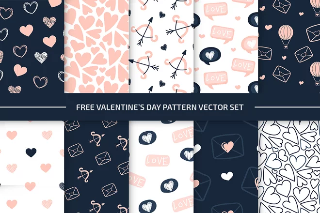 Free Vector  Hand drawn valentine's day pattern collection