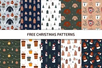 Free Christmas patterns Template in PSD + Vector (.ai+.eps)