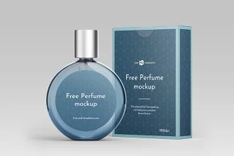 Free Perfume Mockup Template in PSD