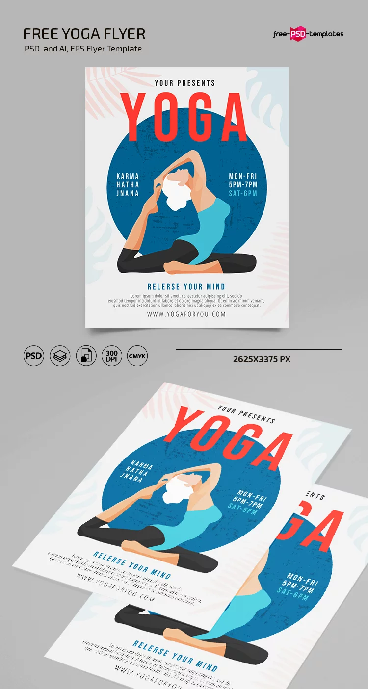 Free Yoga Flyer Template in PSD + Vector (.ai, .eps)