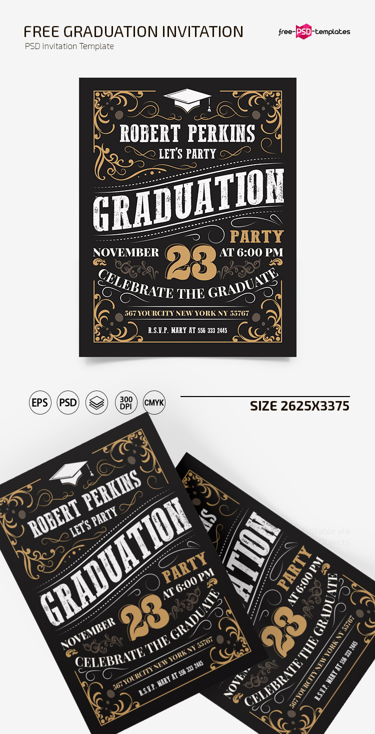 Graduation Invitation Psd Templates Free Download
