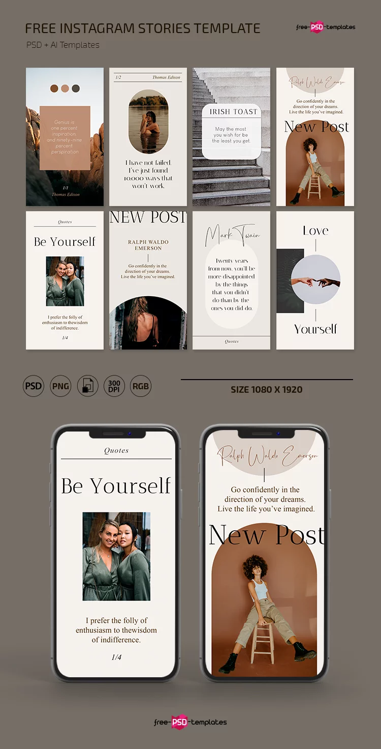 Free Aesthetic Instagram Stories in PSD + Vector ( .ai )