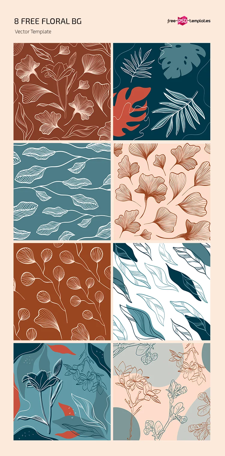 Free Floral BG Template in Vector (.ai+.eps)