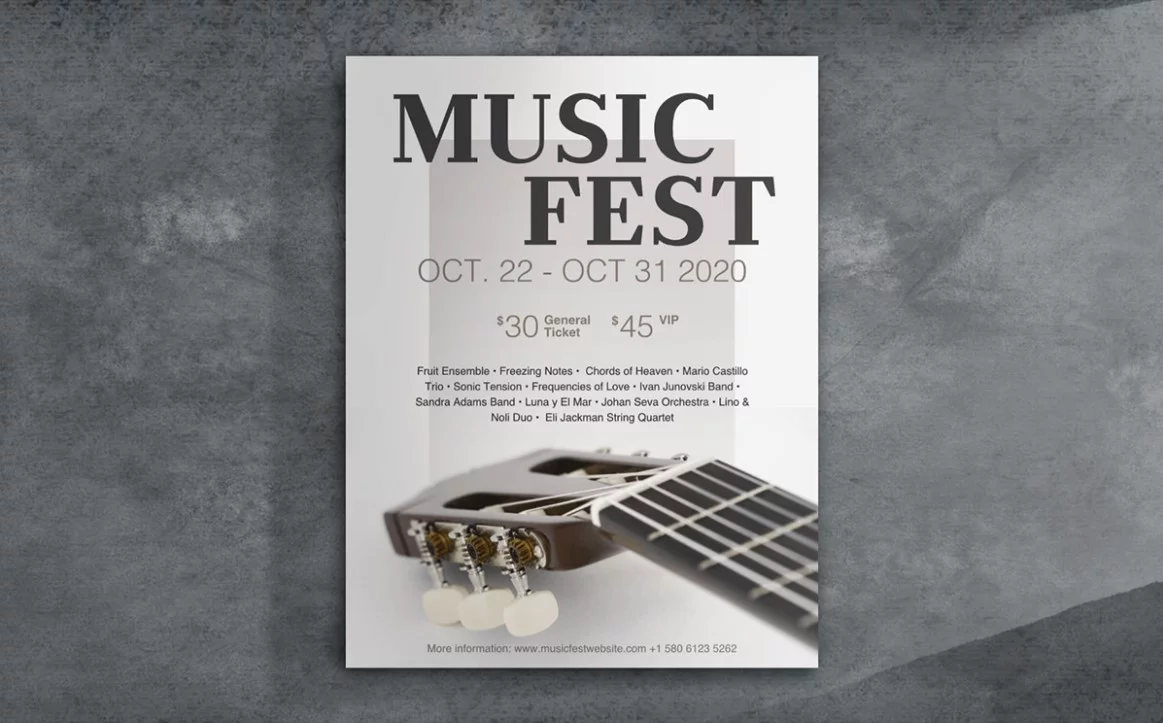 Free Music Event Poster PSD Template