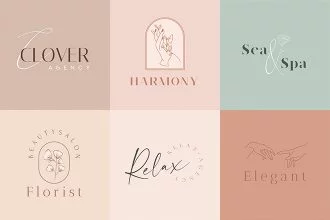 Free Beauty Logo set Template in PSD + Vector (.ai+.eps)