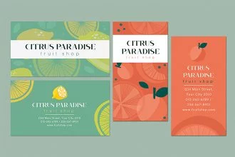 Free Fruit Shop business card Template in PSD + Vector (.ai, .eps)