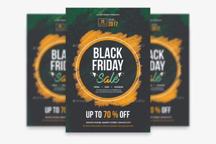 Simple Black Friday Flyer PSD Template Kit