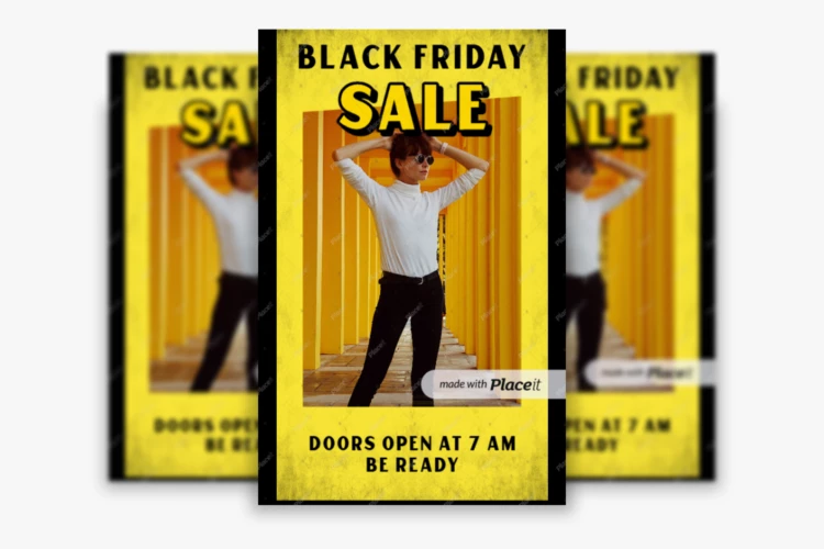 Black Friday PSD Flyer in Retro Style