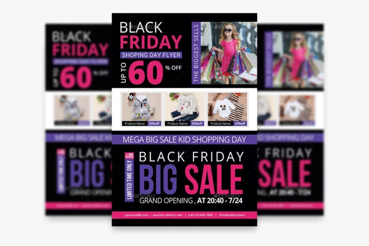 Two Black Friday Flyer Templates Set in PSD