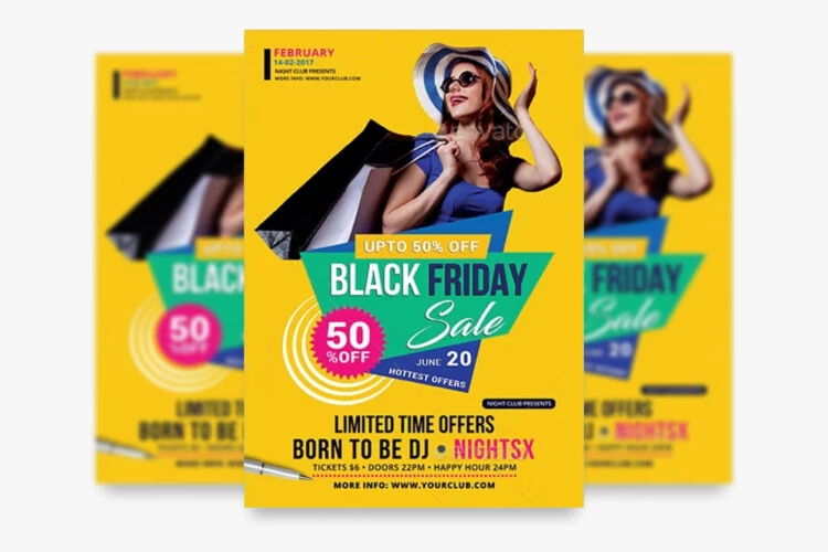 Colorful Black Friday Flyer Template Set in PSD
