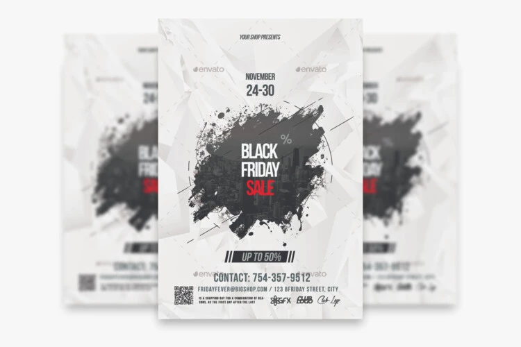 Unusual Black Friday Sale Flyer Template in PSD