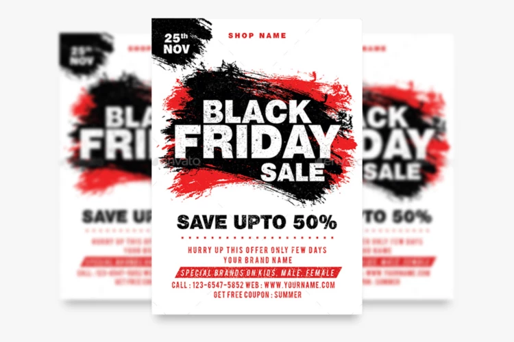 Contrasting Black Friday Sale Flyer PSD