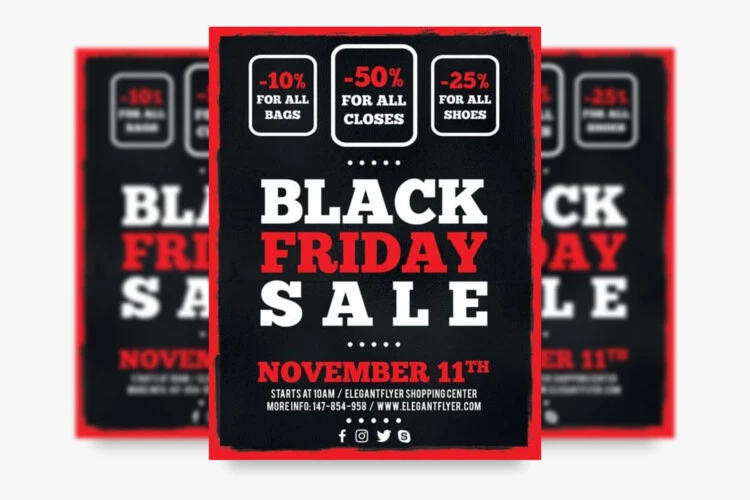 Free Bold Black Friday Sale Flyer PSD