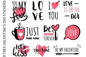 Free Valentine’s Day Stickers Templates in EPS + PSD