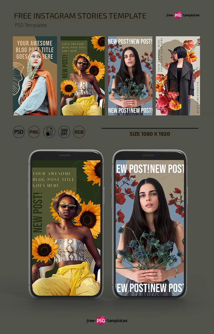 Free Collage Instagram Stories Template in PSD