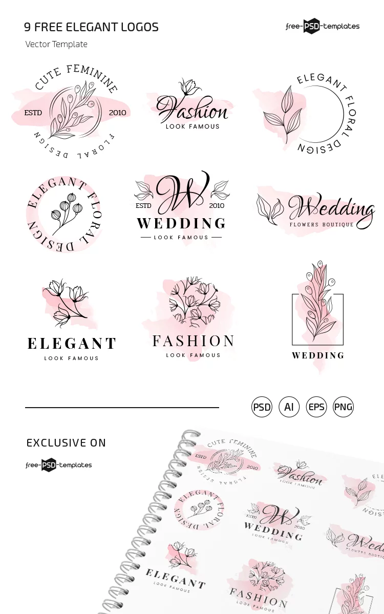 Free Elegant Logos Templates in EPS + PSD