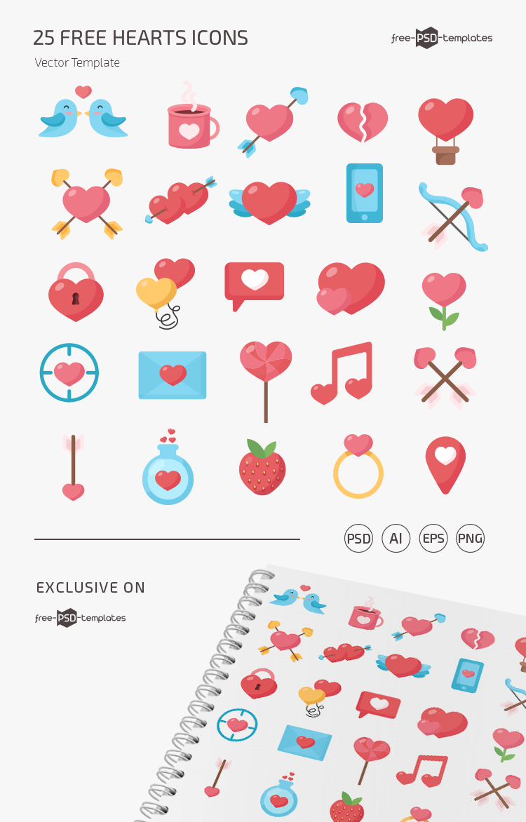 Free Hearts Icons Templates In Eps Psd Free Psd Templates