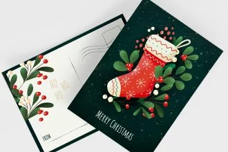 Free Christmas Postcard Templates in PSD + EPS