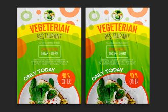 Free food poster template in PSD + Vector (.ai, .eps)
