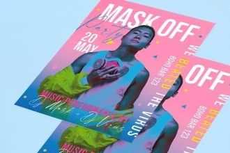 Free Mask Off Party Flyer Template in PSD