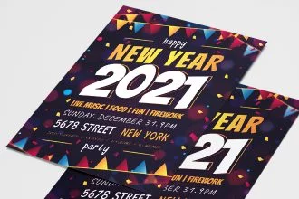 Free New Year Flyer Templates in PSD + Vector (.ai+.eps)