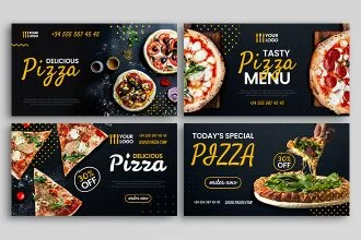 Free Pizza Social Media Banners Templates in PSD + Vector (.ai+.eps)