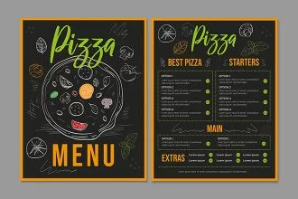 Free Pizza menu Template in PSD + Vector (.ai, .eps)