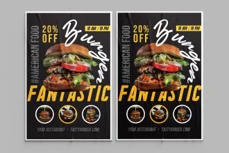 Free Burger poster template in PSD