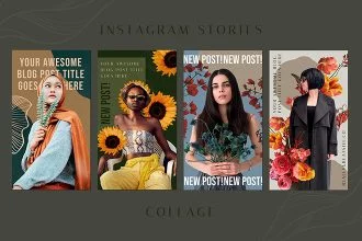 Free Collage Instagram Stories Template in PSD