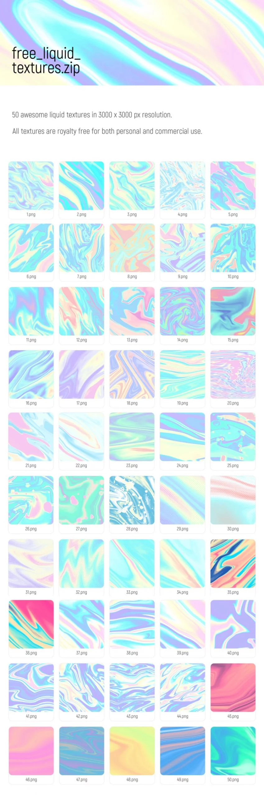 50 Free Liquid Textures