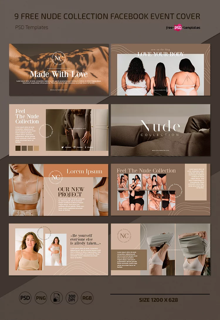 Free Nude Collection Facebook Event Cover Template In Psd Free Psd Templates