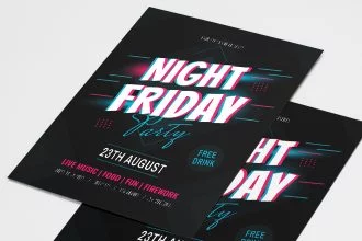 Free Night Friday Flyer Templates in PSD + Vector (.ai+.eps)