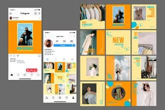 Free Clothes Shop Instagram Posts Template in PSD