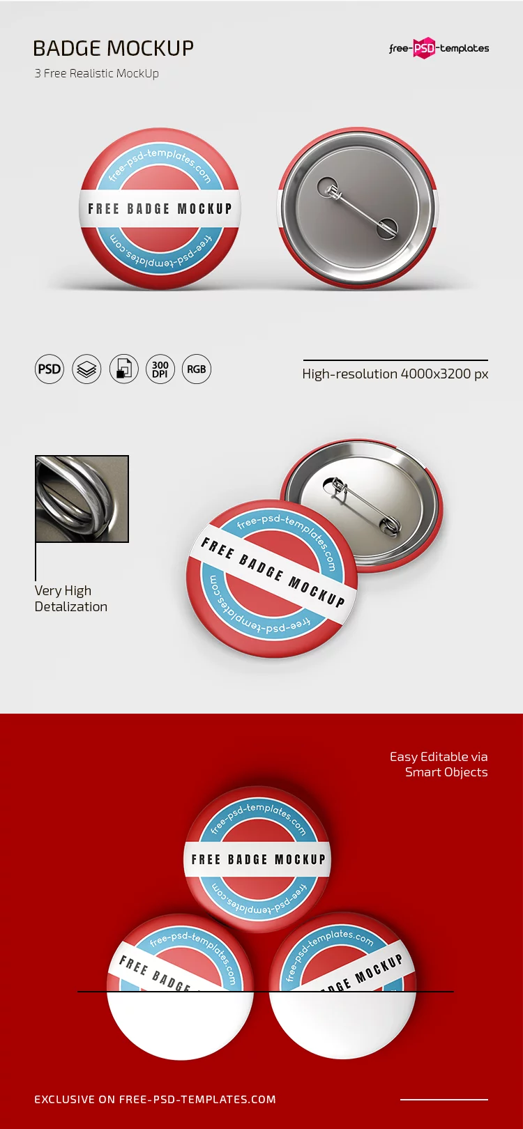 Free PSD Badge Mockup Template