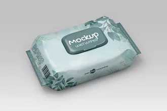 Free Wet Wipes Mockup Template in PSD