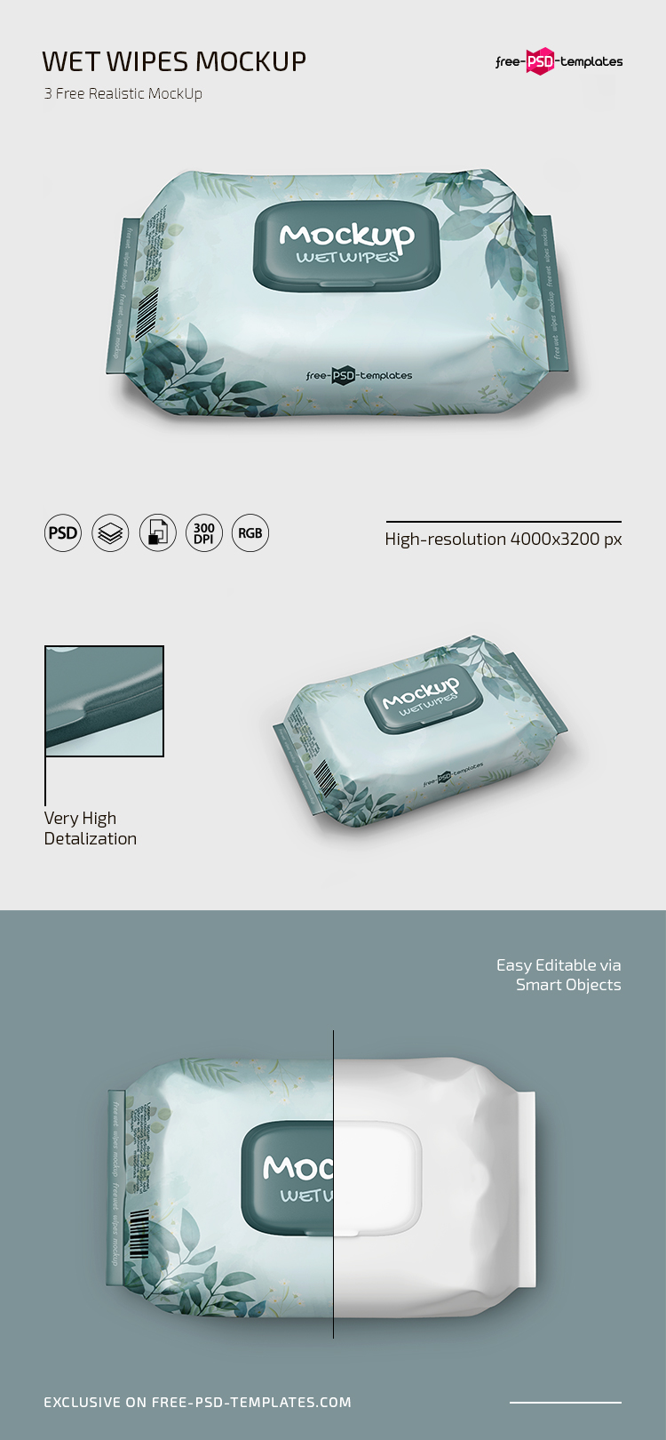 Download Free Wet Wipes Mockup Template In Psd Free Psd Templates